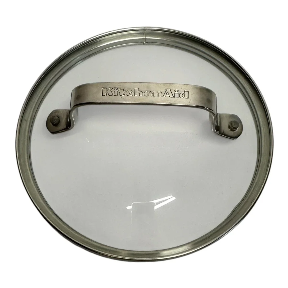 KitchenAid 6.5 Inch Tempered Glass‎ Replacement Lid Stainless Steel Rim Handle